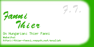 fanni thier business card